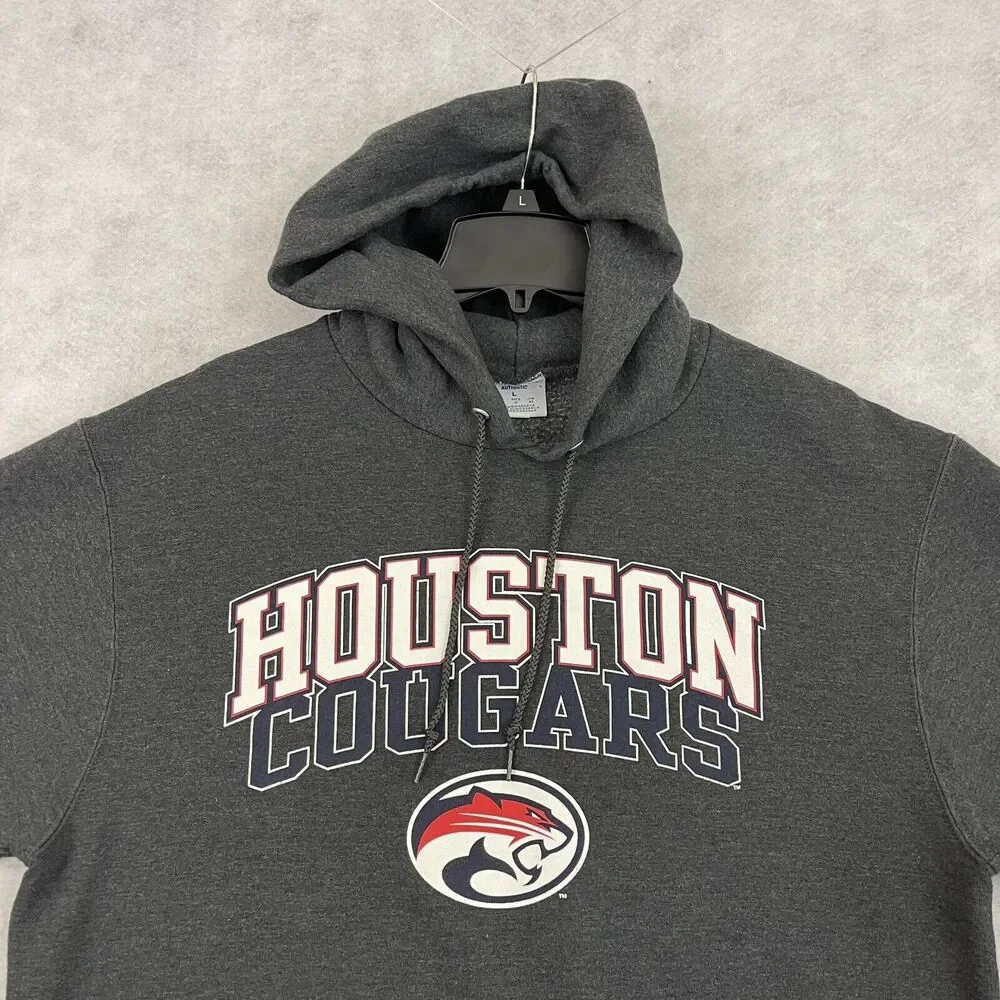 Champion Houston Cougars Hoodie Men’s L Black Eco Fleece Sweatshirt NCAA - Picture 8 of 11